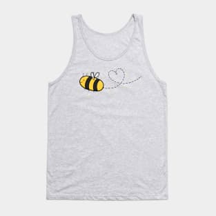 Cute Wholesome Bee doing a Heart Loop Dee Loop, Digital Illustration Tank Top